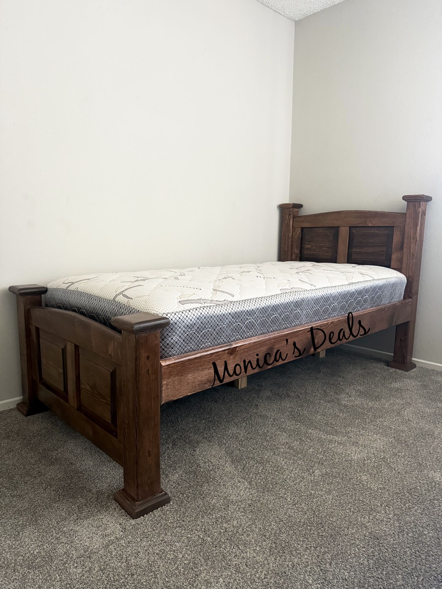 Twin Solid Wood Bed With Mattress $360