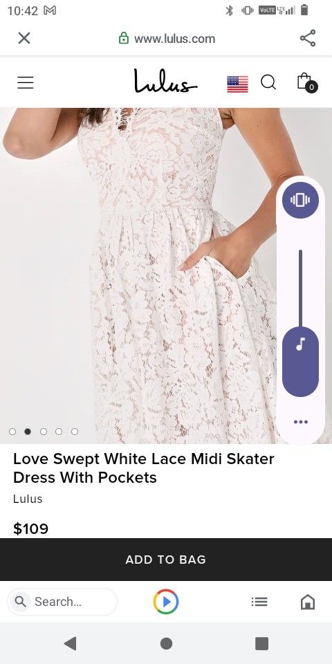 Lulus Dress Love Swept White Lace Midi Skater Dress With Pockets