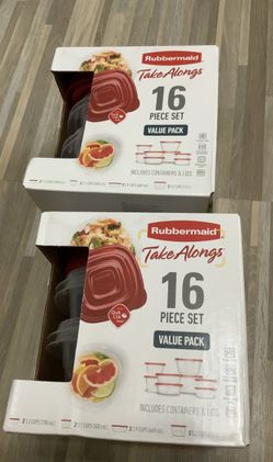 2 Rubbermaid Containers, 16 Piece Value Pack, NEW!