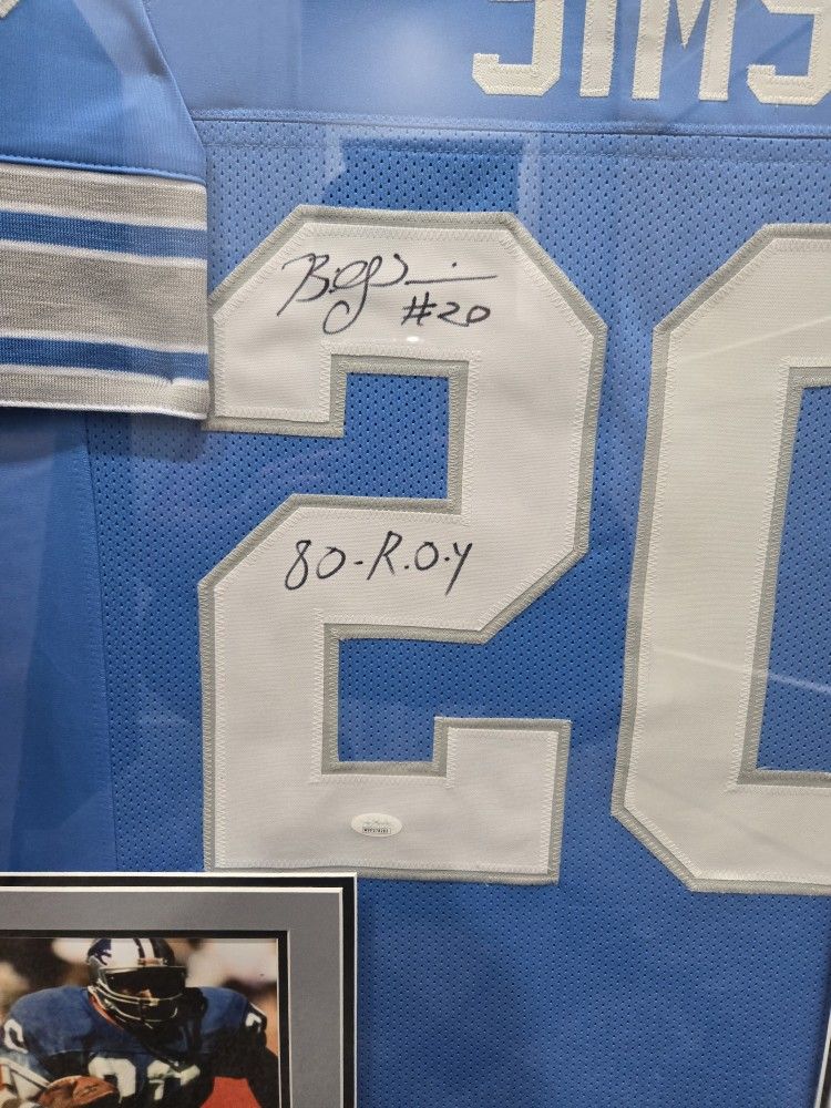 Billy Sims Detroit Lions Autograph Framed Jersey