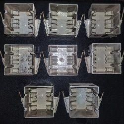 8- Brand New, Two gang nail-on switch box. Furnished with eight POSI-WEDGE cable clamps..