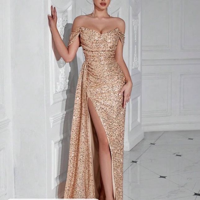 prom dresses fontana ca Sparkly Black Mermaid Sequins Long Prom Dress with Slit Royal Blue / 4