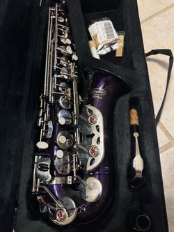 Nice Purple Alto Saxophone with New Reeds Plays Great! $350 Firm