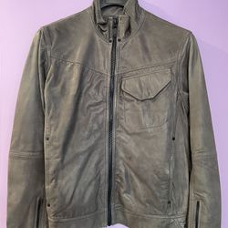 G-Star Raw Men’s Leather Zip Jacket size-XL