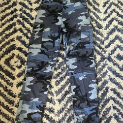 Blue Camo Cargo Pants