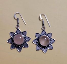 Rose quartz earrings