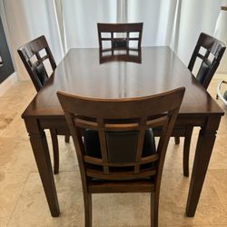 Wooden Dining Set, Brown/Black