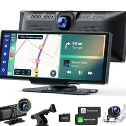 1080p Backup Camera, 9.26" Portable Car Stereo with Apple Carplay Android Auto