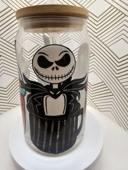 Jack Skellington Glass Libbey Tumbler Cup
