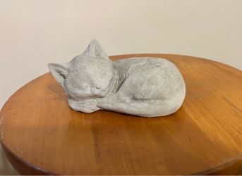 Small Cement Sleeping Cat