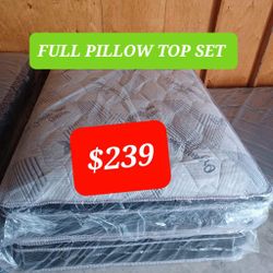 FULL PILLOW TOP MATTRESS SET 