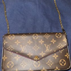 louis vuitton monogram pochette felicie chain wallet fuchsia