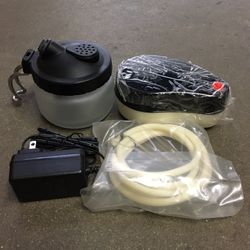 New in box $20 mini airbrush compressor with glass cleaning pot air hose 
