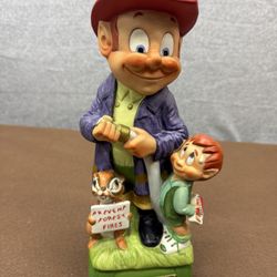 Vintage Hoffman Mr Lucky Fireman Decanter Music Box 1976 Japan Empty