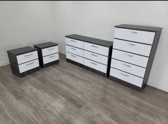 Dresser, Chest And 2 Nightstands - Cómoda, Gavetero Y 2 Mesitas De Noche 