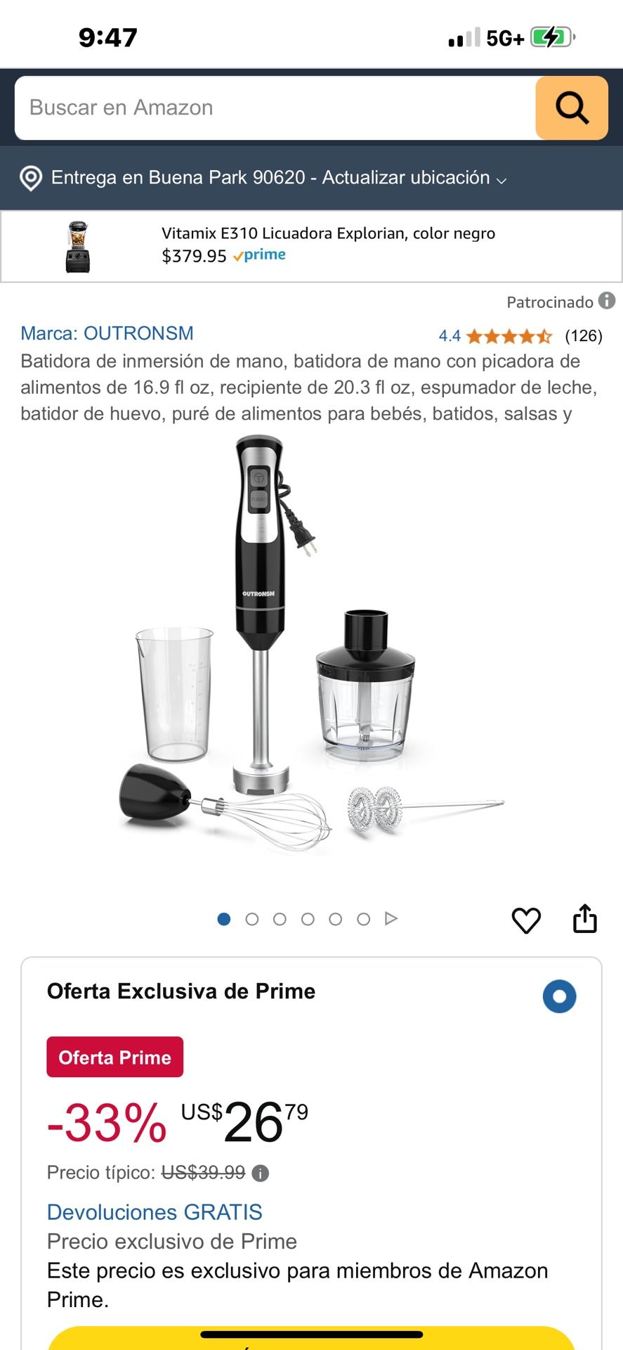 Highland Handheld Immersion Mixer 300 Watts