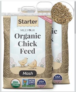 🔥Brand new🔥 Organic Chicken Feed (46 lbs) Starter Chick Mash, Non-GMO, USA Grown, 21% Protein, Corn-Free, Soy-Free, Non-Medicated Chick Feed