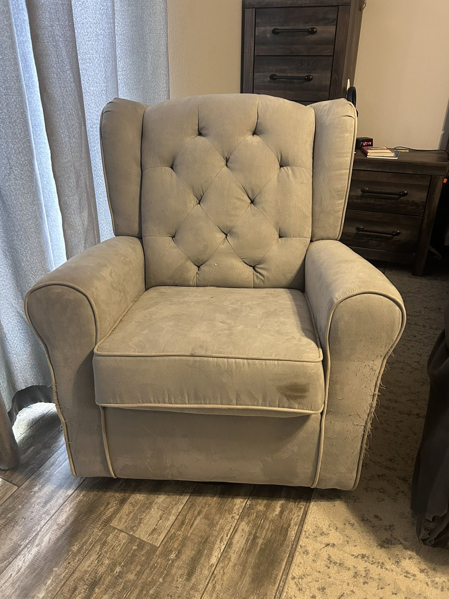 Grey Rocking Swivel Chair