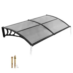 Awnings for Door Entrance, 38 x 78 in., Exterior Front Door Window Awnings with Drainage and ABS Bracket, Smoky Gray