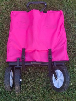 Pink Folding Utility Wagon Cart