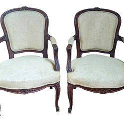 Set of 2 Louis XV Style Arm Chairs