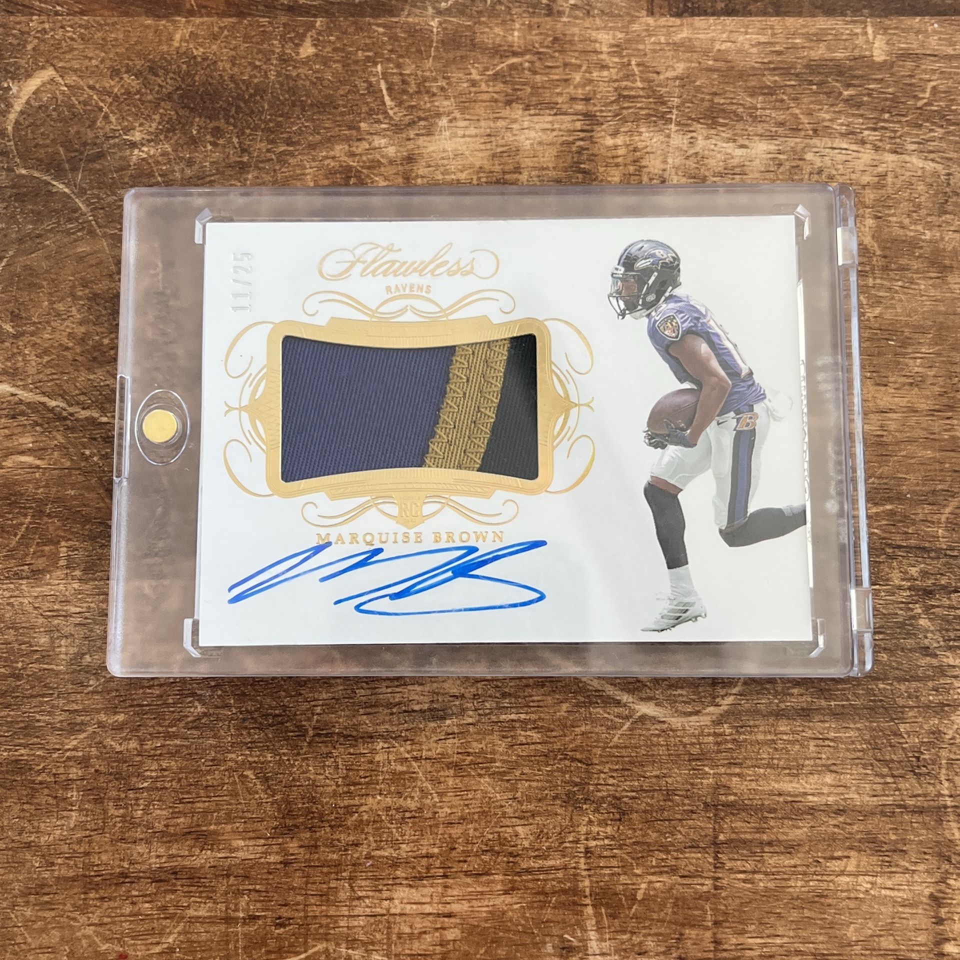 Marquise Hollywood Brown Rookie Patch Auto Football Card Ravens Chiefs