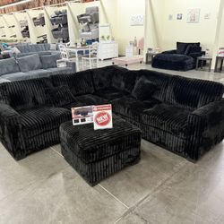 New Black Sectional 