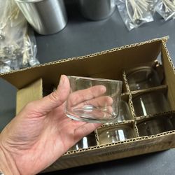 Common candle vessel, not a lot of wax needed for these, but they burn for a long time