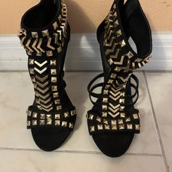 Black N Gold Heels