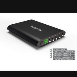 Krisdonia 50000mAh Laptop Power Bank 5/9/12/16/19/20V Portable Laptop Battery Charger with QC3.0 USB-A Port & 12V Type-C Port for Laptop, Tablet, Smar