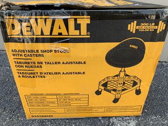 DEWALT 24 in. H x 16 in. W x 16 in. D Adjustable Shop Stool with Casters Thumbnail