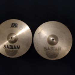 Sabian 14" B8 Hi Hat Cymbals 4 Drum set Ride Splash Crash Trash China Ozone