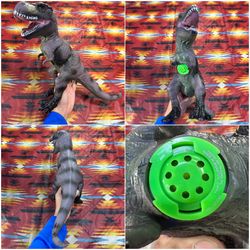Purple T-Rex Dinosaur Rubber Toy Figurine Rubber 12” With Roar Noises TESTED!