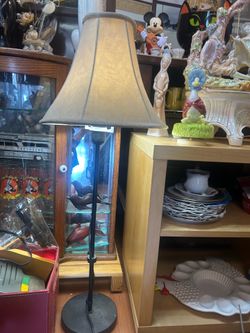 Black metal floor lamp