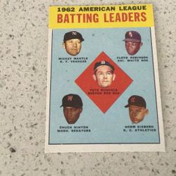 1963 Topps Batting Leaders Mickey Mantle New York Yankees