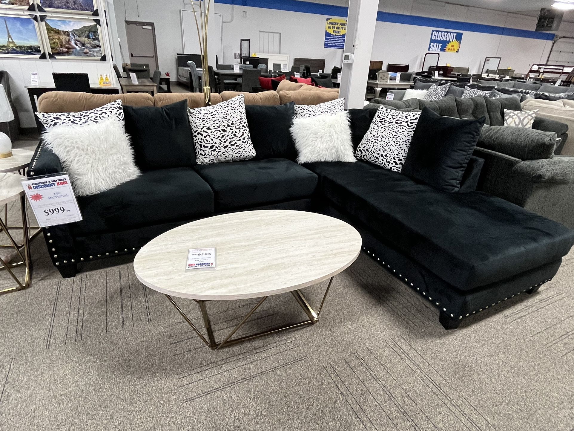 Jet black sectional deals