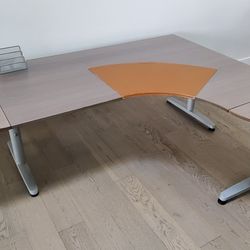 IKEA Adjustable Height Desk - Gray Wood - 78x59
