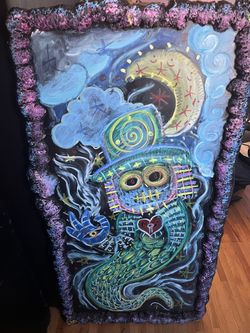 Spooky whimsical large painting By Nemo 