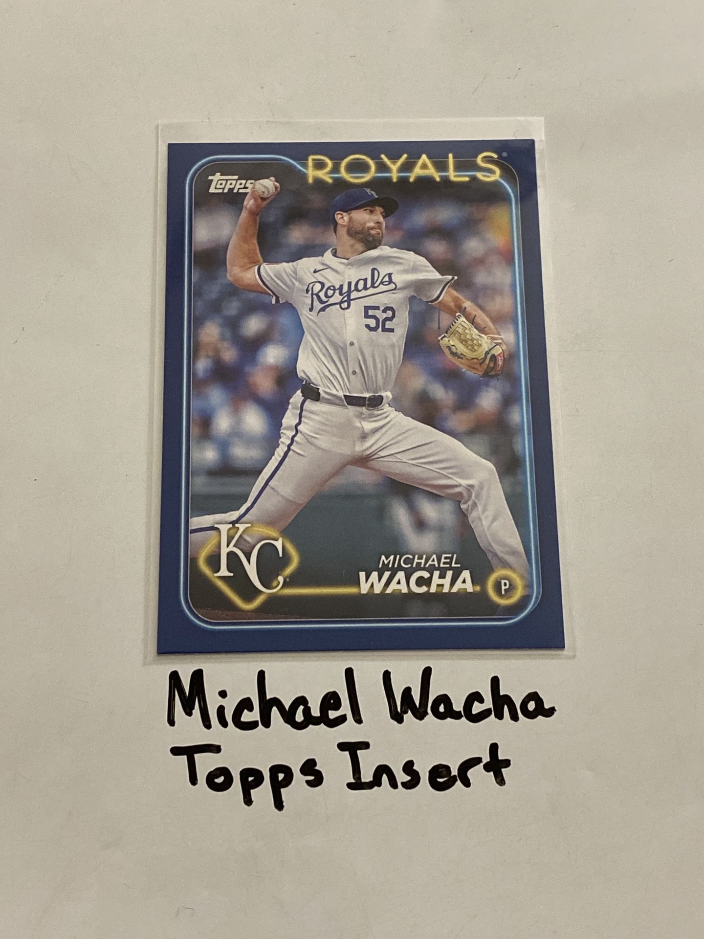 Michael Wacha Kansas City Royals Pitcher Topps Short Print Insert Card.