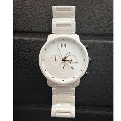 MVMT Chrono White Ceramic Mens Watch 45mm Chronograph (contact info removed)2 Stainless Steel