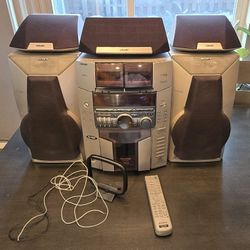 Sony 50 Disc Changer, Surround Sound System With 5 Speakers