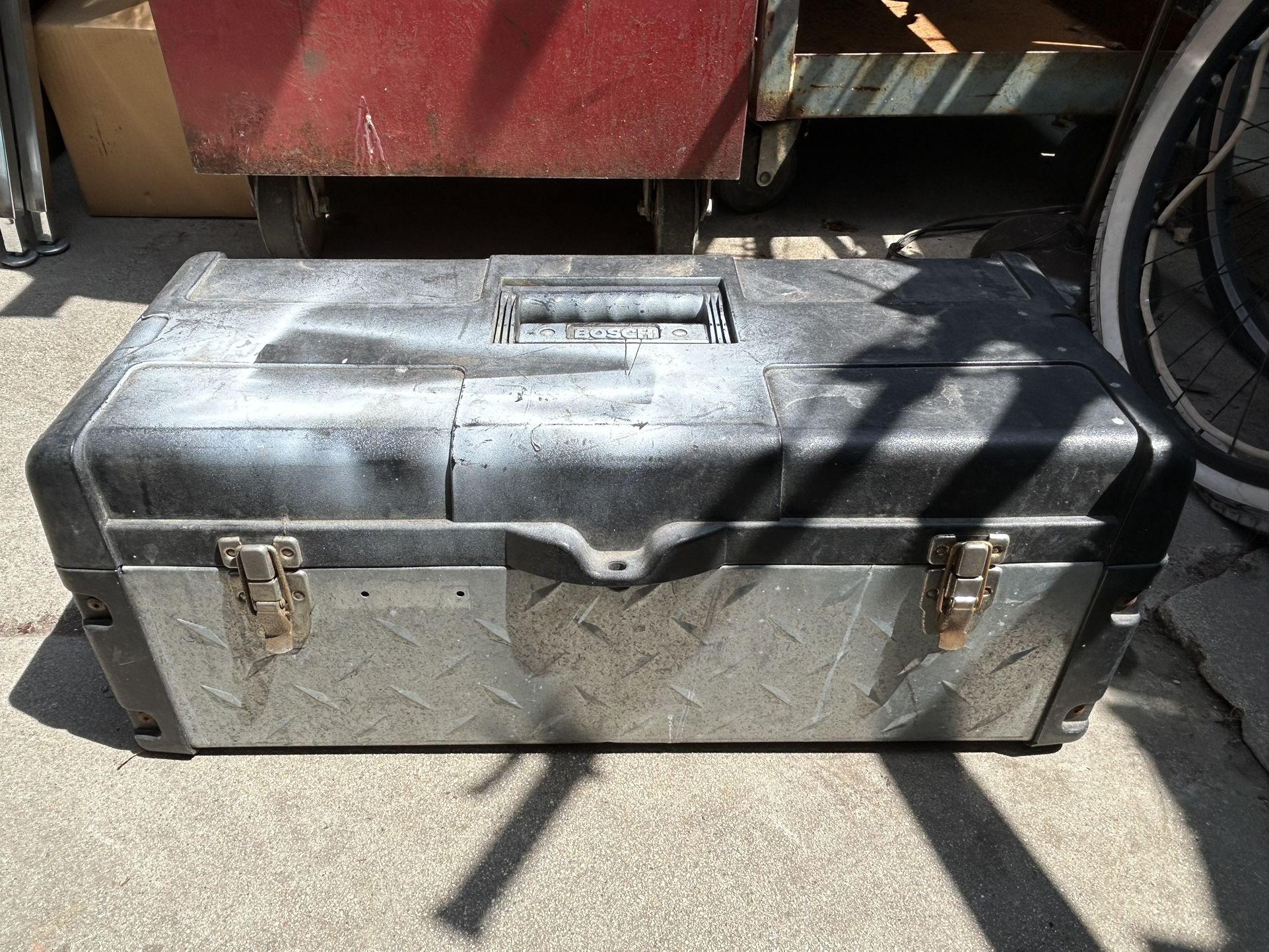 Bosch Deluxe Professional Steel Plastic Tool Box Galvanized