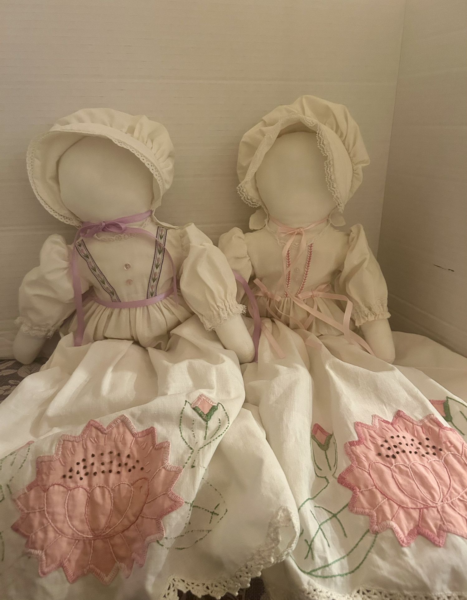 Amish Doll Set Handmade Pillow Case Dolls Selling Together