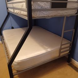 Black and Silver Full/Twin Bunk Bed

