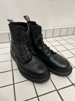 Dr. Martens 1460 Pascal w/ Zip Black Grained Leather Boots US Size 10W EU 42