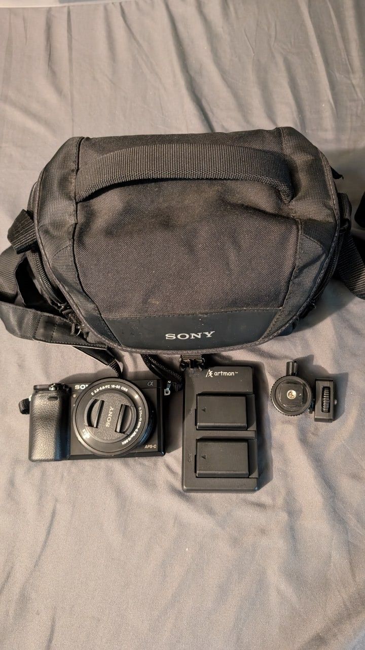 Sony A6000 Mirrorless Camera Bundle Low Shutter Count