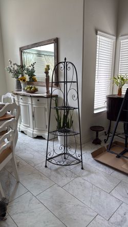 Wrought Iron corner shelving