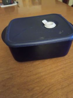 Navy Blue Plastic Food Storage Container with Lid