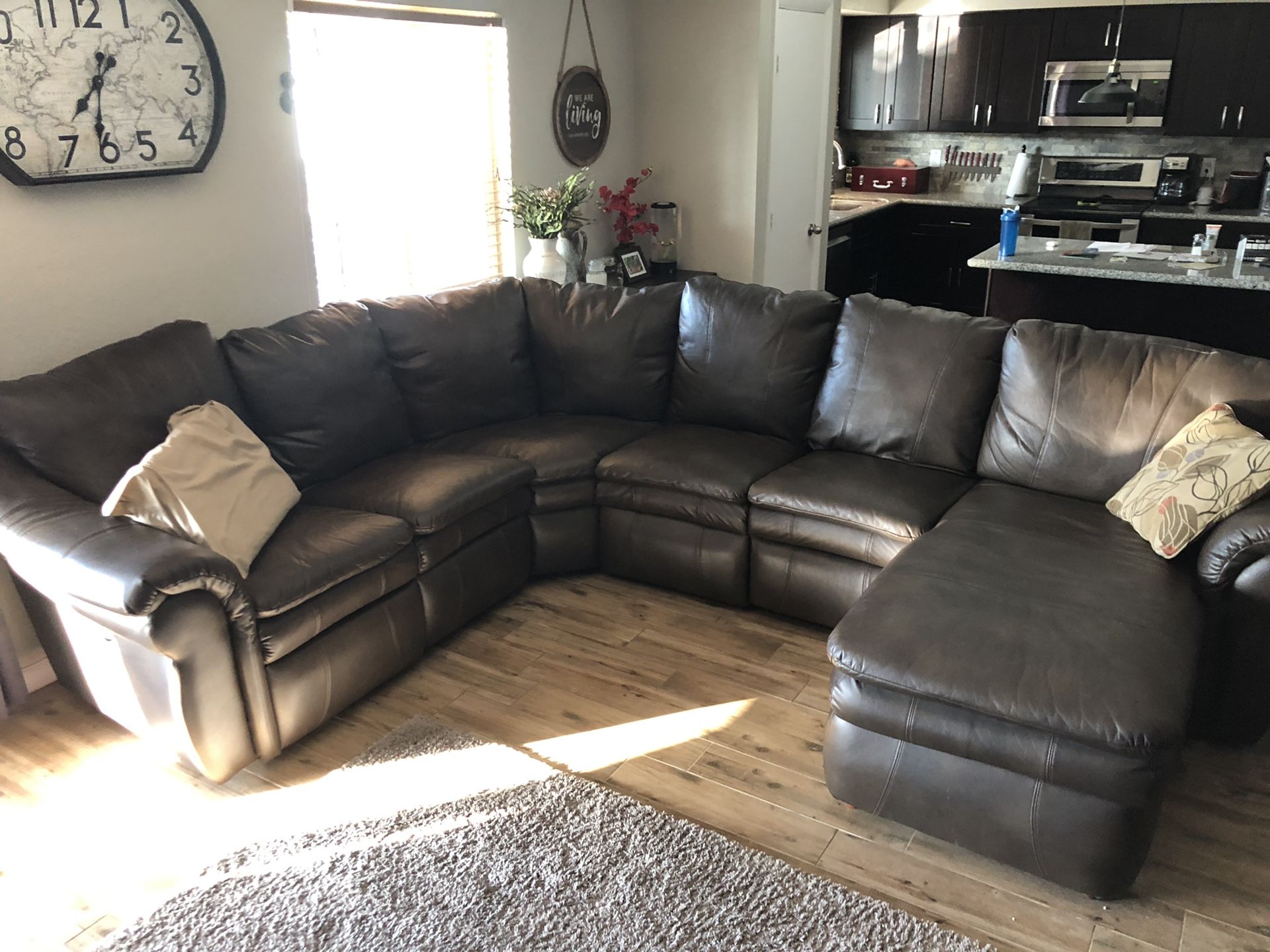 La-Z-Boy Leather Reclining Sectional Couch