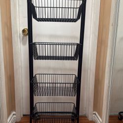 4Tier metal Shelf and Organizer storage shelves basket Rack